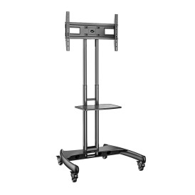 Suporte Pedestal com Rodízios e Altura Regulável de 1120 a 1520mm para TVs a partir de 32" Preto - A06V6_PRO