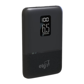 Carregador Portátil ELG 6.500mAh Com Display Digital Preto - PB65LCD