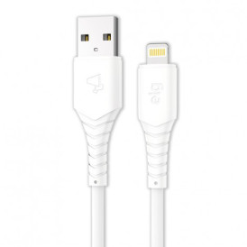 CABO 2.4A APPLE LIGHTNING 8 PINOS EMBORRACHADO - 1,2 METRO - BRANCO - L812W