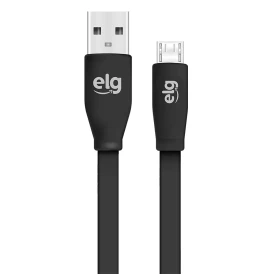 Cabo Flat Micro USB Para Recarga / Sincronização - 1,25 Metro - Preto - EC510PT