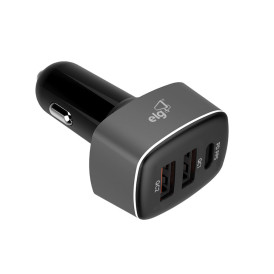 Carregador Veicular USB ELG Grafite/Preto - CC3SPPS